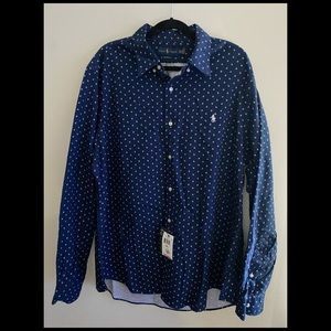 Ralph Lauren Navy Blue Anchors Oxford